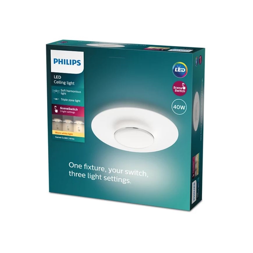 Philips- LED loftlampe dæmpbar SCENE SWITCH LED/40W/230V 2700K sølvfarvet