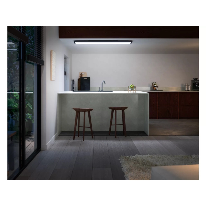 Philips - LED loftlampe dæmpbar Hue AURELLE LED/39W/230V 2200-6500K 120x30 cm sort