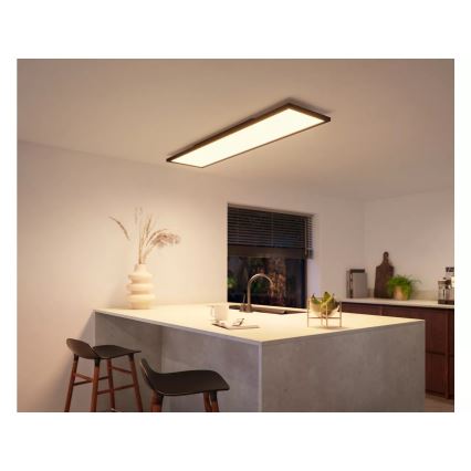 Philips - LED loftlampe dæmpbar Hue AURELLE LED/39W/230V 2200-6500K 120x30 cm sort