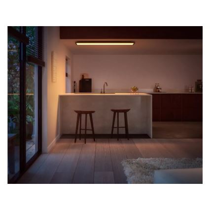 Philips - LED loftlampe dæmpbar Hue AURELLE LED/39W/230V 2200-6500K 120x30 cm sort
