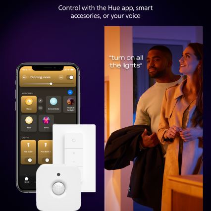 Philips - LED loftlampe dæmpbar Hue AURELLE LED/39W/230V 2200-6500K 120x30 cm sort