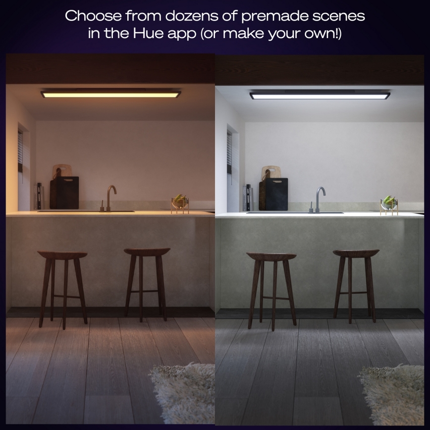 Philips - LED loftlampe dæmpbar Hue AURELLE LED/39W/230V 2200-6500K 120x30 cm sort