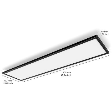 Philips - LED loftlampe dæmpbar Hue AURELLE LED/39W/230V 2200-6500K 120x30 cm sort