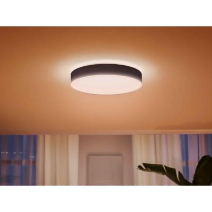 Philips - LED loftlampe dæmpbar Hue LED/33,5W/230V 2200-6500K diameter 425 mm sort + fjernbetjening