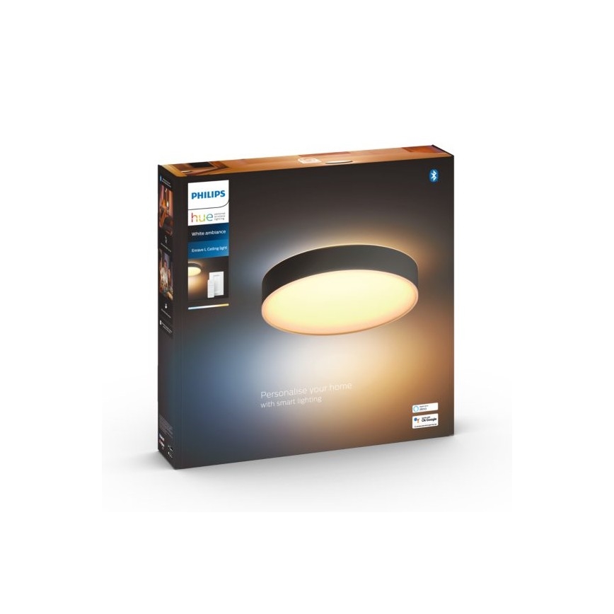 Philips - LED loftlampe dæmpbar Hue LED/33,5W/230V 2200-6500K diameter 425 mm sort + fjernbetjening
