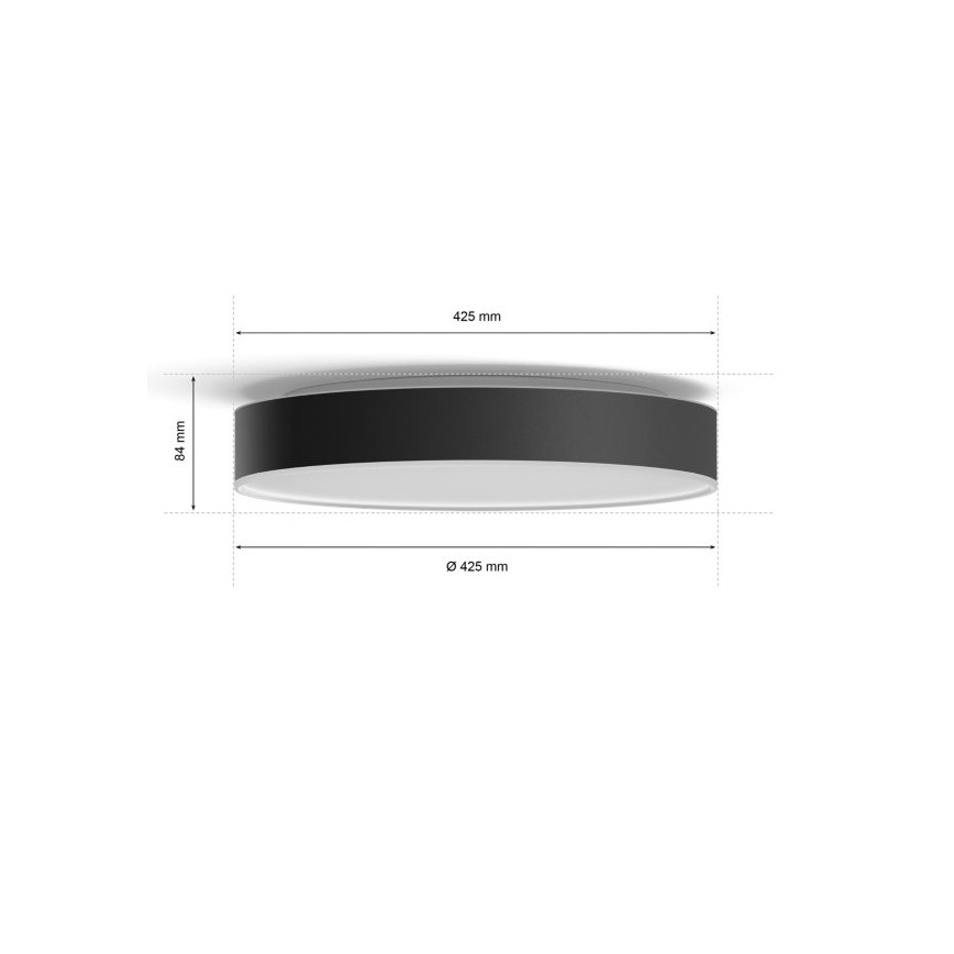 Philips - LED loftlampe dæmpbar Hue LED/33,5W/230V 2200-6500K diameter 425 mm sort + fjernbetjening