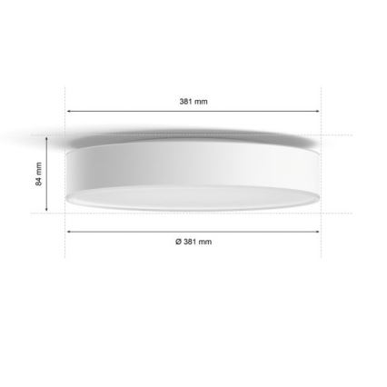 Philips - LED loftlampe dæmpbar Hue LED/19,2W/230V 2200-6500K diameter 381 mm hvid + fjernbetjening