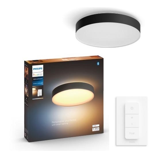 Philips - LED loftlampe dæmpbar Hue LED/33,5W/230V 2200-6500K diameter 425 mm sort + fjernbetjening