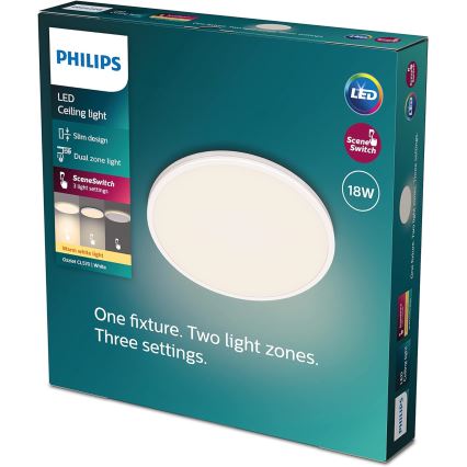 Philips - LED loftlampe dæmpbar SCENE SWITCH LED/18W/230V diameter 30 cm 2700K hvid