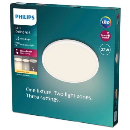 Philips - LED loftlampe dæmpbar SCENE SWITCH LED/22W/230V diameter 40 cm 2700K hvid