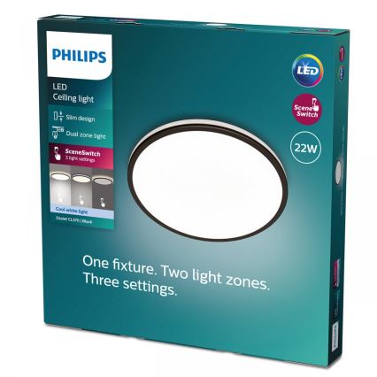 Philips - LED loftlampe dæmpbar SCENE SWITCH LED/22W/230V diameter 40 cm 4000K sort