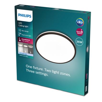 Philips - LED loftlampe dæmpbar SCENE SWITCH LED/36W/230V diameter 50 cm 4000K sort