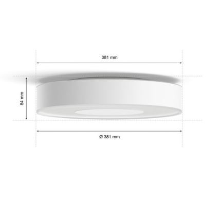 Philips - LED loftlampe dæmpbar RGB-farver Hue INFUSE LED/33,5W/230V 2000-6500K diam. 381 mm hvid