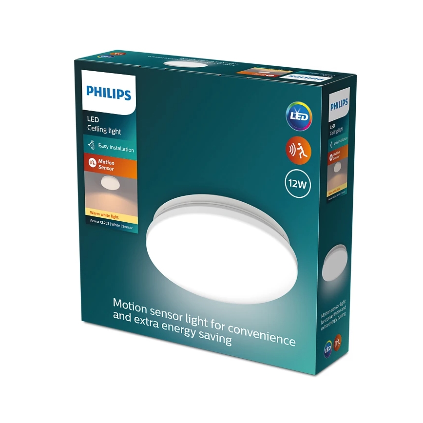 Philips - LED loftlampe med sensor ACUNA LED/12W/230V 2700K