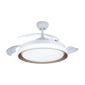 Philips - LED loftlampe med ventilator LED/35W/230V 5500/4000/2700K + fjernbetjening guldfarvet