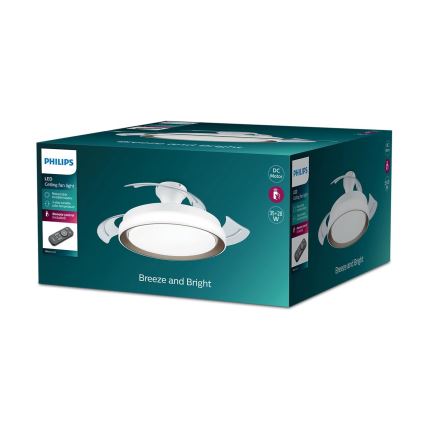Philips - LED loftlampe med ventilator LED/35W/230V 5500/4000/2700K + fjernbetjening guldfarvet