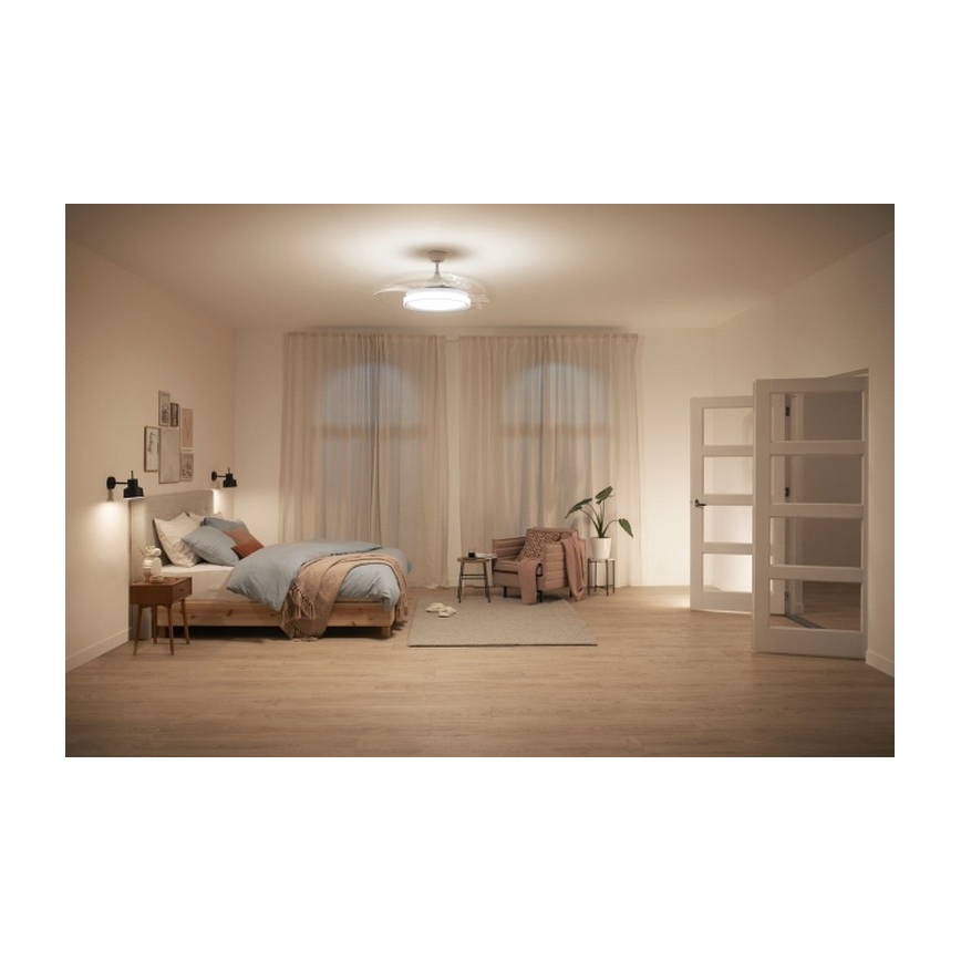 Philips - LED loftventilator LED/35W/230V 5500/4000/2700K hvid + fjernbetjening