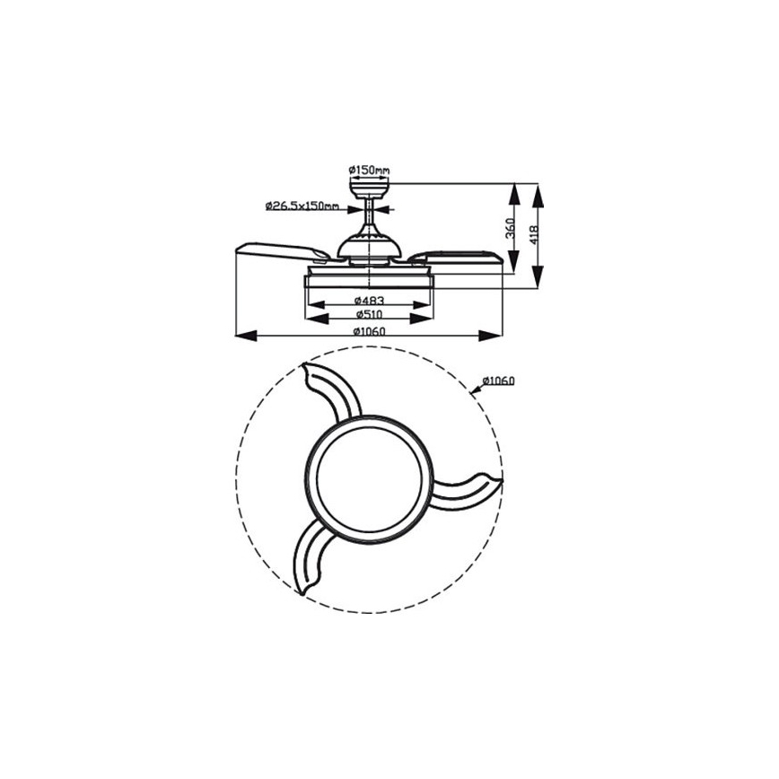 Philips - LED loftventilator LED/35W/230V 5500/4000/2700K hvid + fjernbetjening