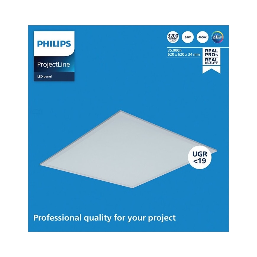 Philips - LED-panel til nedhængt loft PROJECTLINE LED/36W/230V 62x62 cm