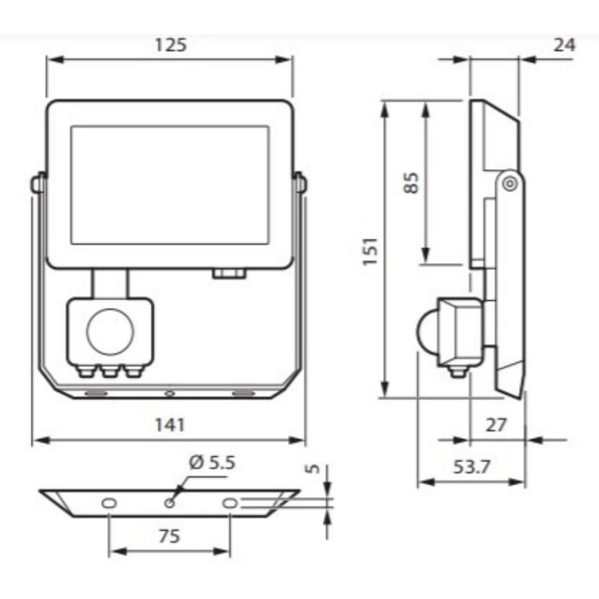 Philips - LED projektør med sensor DECOFLOOD LED/20W/230V IP65