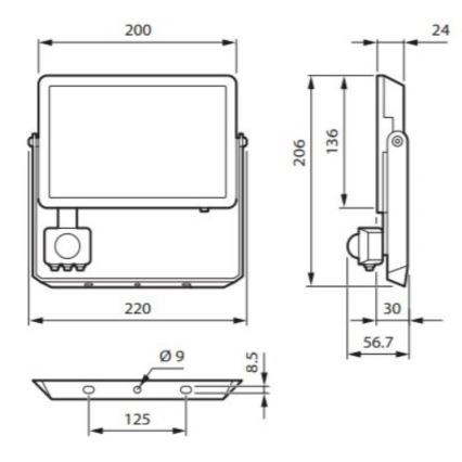 Philips - LED projektør med sensor DECOFLOOD LED/50W/230V IP65