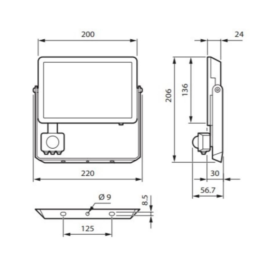 Philips - LED projektør med sensor DECOFLOOD LED/50W/230V IP65