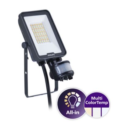 Philips - LED-reflektor med bevægelses- og skumringssensor LEDINAIRE ALL-IN LED/20W/230V 3000/4000/6500K IP65