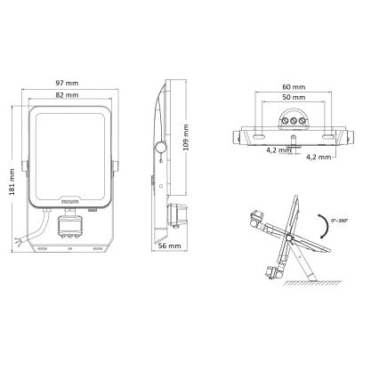 Philips - LED-reflektor med bevægelses- og skumringssensor LEDINAIRE ALL-IN LED/20W/230V 3000/4000/6500K IP65