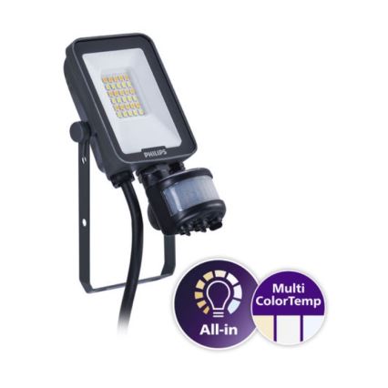 Philips - LED-reflektor med bevægelses- og skumringssensor LEDINAIRE ALL-IN LED/10W/230V 3000/4000/6500K IP65