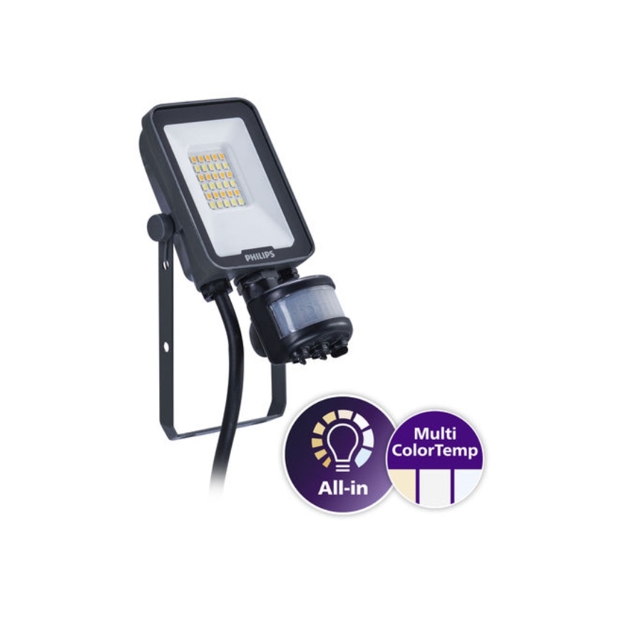 Philips - LED-reflektor med bevægelses- og skumringssensor LEDINAIRE ALL-IN LED/10W/230V 3000/4000/6500K IP65