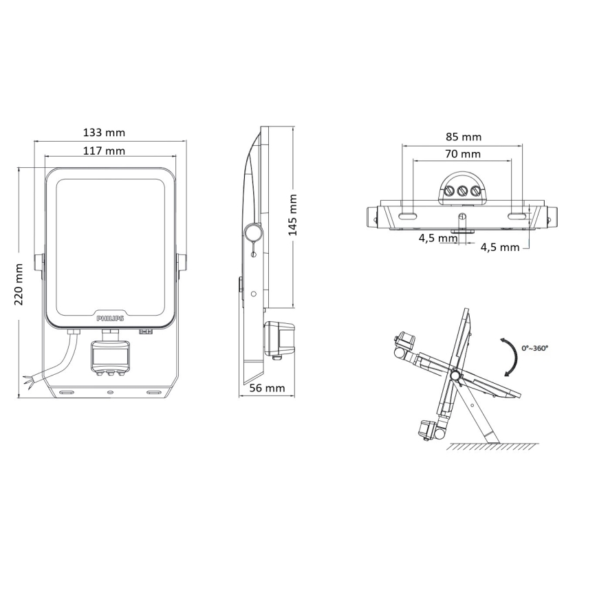 Philips - LED-reflektor med bevægelses- og skumringssensor LEDINAIRE ALL-IN LED/30W/230V 3000/4000/6500K IP65