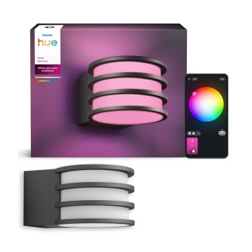 Philips - LED RGB Dæmpbar udendørs væglampe Hue LUCCA 1xE27/8,1W/230V 1000-20000K IP44