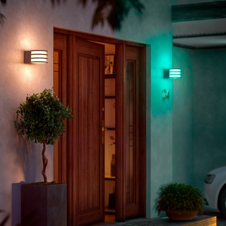 Philips - LED RGB Dæmpbar udendørs væglampe Hue LUCCA 1xE27/8,1W/230V 1000-20000K IP44