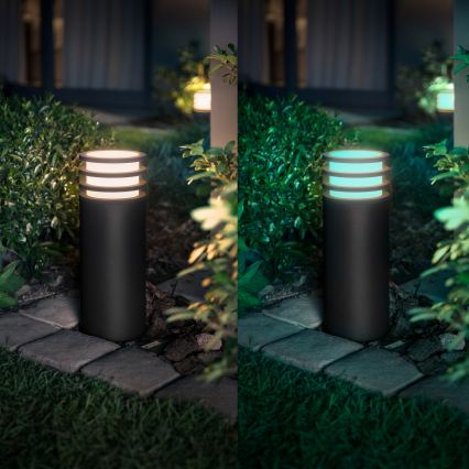Philips - LED RGB-dæmpbar udendørslampe Hue LUCCA 1xE27/8,1W/230V 25 cm 1000-20000K IP44