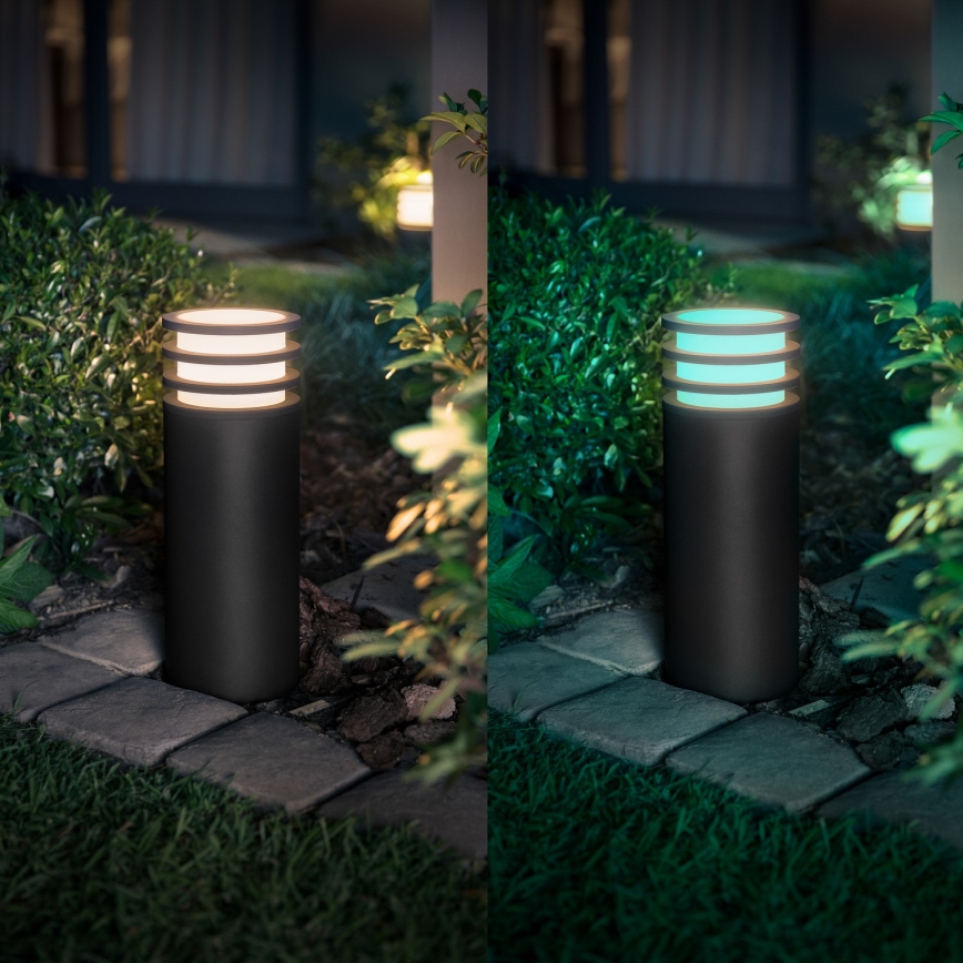 Philips - LED RGB-dæmpbar udendørslampe Hue LUCCA 1xE27/8,1W/230V 25 cm 1000-20000K IP44