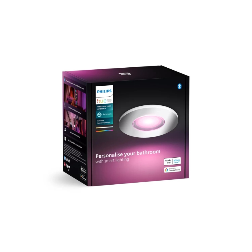 Philips - LED RGBW Indbygningslampe til badeværelse dæmpbar Hue XAMENTO 1xGU10/4,2W/230V 2000-6500K IP44