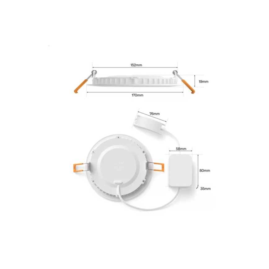 Philips - LED RGBW dæmpbar indbygningsspot til badeværelse Hue SLIM LED/12W/230V 1000-20000K hvid IP44