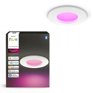Philips - LED RGBW Dæmpbar badeværelsesindbygningsspot Hue SLIM LED/8,3W/230V 1000-20000K hvid IP44