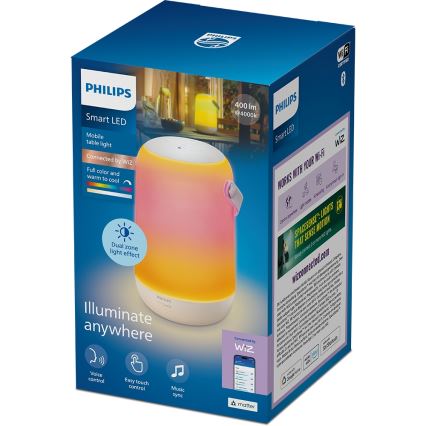 Philips - LED RGBW dæmpbar bærbar berøringsbetjent bordlampe SMART LED/13,5W/3,6V 2200-6500K Wi-Fi 1800 mAh