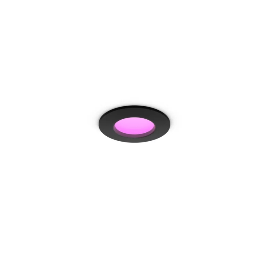 Philips - LED RGBW dæmpbar indbygningsarmatur til badeværelse Hue SLIM LED/8,3W/230V 1000-20000K sort P44