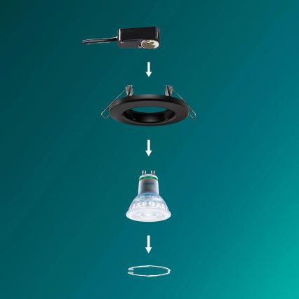 Philips - LED RGBW dæmpbar indbygningsspot PERIDOT 1xGU10/6,5W/230V 2700-6500K sort