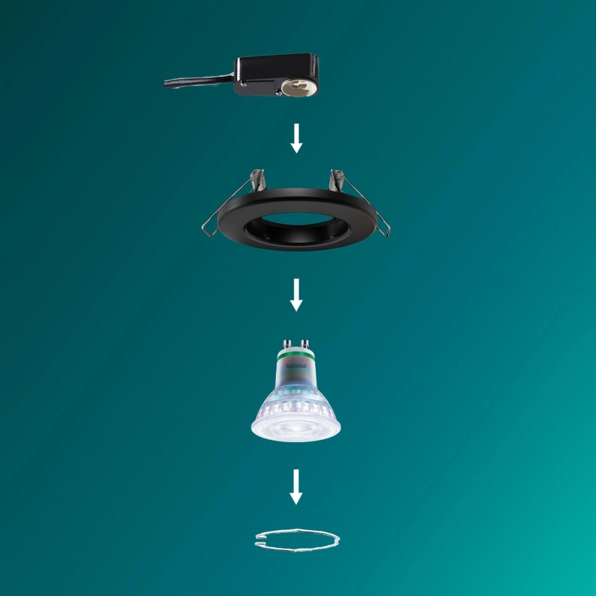 Philips - LED RGBW dæmpbar indbygningsspot PERIDOT 1xGU10/6,5W/230V 2700-6500K sort