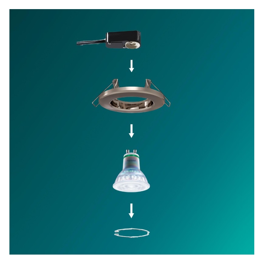 Philips - LED RGBW Dæmpbar indbygningsspot PERIDOT 1xGU10/6W/230V sølv + fjernbetjening