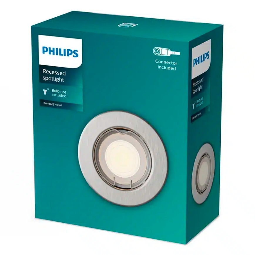 Philips - LED RGBW Dæmpbar indbygningsspot PERIDOT 1xGU10/6W/230V sølv + fjernbetjening