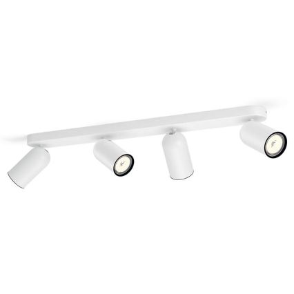 Philips - LED RGBW dæmpbar spotlampe PONGEE 4xGU10/4,8W/230V 3000K hvid + fjernbetjening
