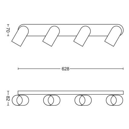 Philips - LED RGBW dæmpbar spot PONGEE 4xGU10/4,8W/230V 3000K sort + fjernbetjening