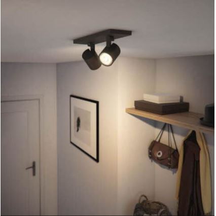 Philips - LED RGBW dæmpbar spotlampe RUNNER 2xGU10/6,5W/230V 2700-6500K sort