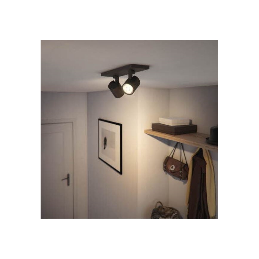 Philips - LED RGBW dæmpbar spotlampe RUNNER 2xGU10/6,5W/230V 2700-6500K sort