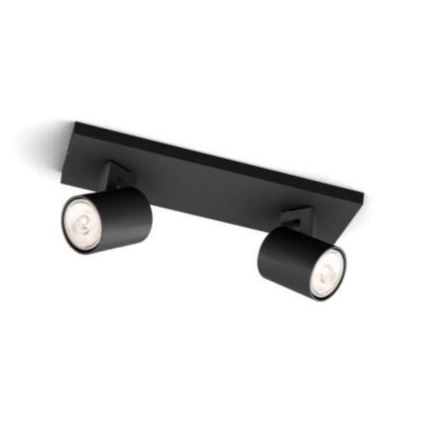Philips - LED RGBW dæmpbar spotlampe RUNNER 2xGU10/6,5W/230V 2700-6500K sort