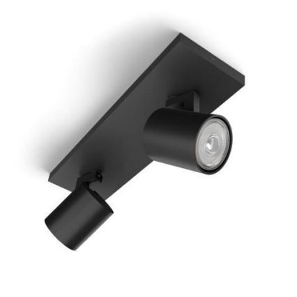 Philips - LED RGBW dæmpbar spotlampe RUNNER 2xGU10/6,5W/230V 2700-6500K sort